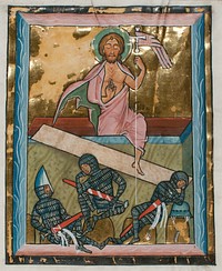 Manuscript Leaf with the Resurrection, from a Psalter, German