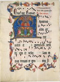 Manuscript Leaf with Initial A, from an Antiphonary, German