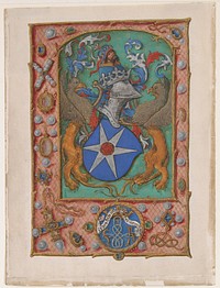 Manuscript Leaf with Coat of Arms, from a Book of Hours, South Netherlandish