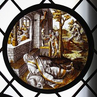 Roundel with the Blinding of Tobit (from a Series), South Netherlandish