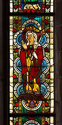 Stained Glass Panel with Queen Kunigunde by Austrian