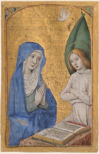 Manuscript Leaf with the Annunciation from a Book of Hours 