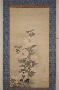 White Hollyhocks, in the style of Tawaraya Sōtatsu