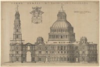 Antonio da Sangallo's project for St Peters, plan of the fa&ccedil;ade extended to the left with a tower, after Antonio da Labacco