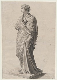 Speculum Romanae Magnificentiae: A Vestal Virgin (?), Antonio Lafréry  by Anonymous