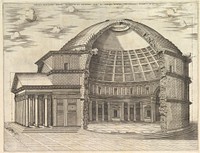 Speculum Romanae Magnificentiae: The Pantheon, broken away to show the interior, Antonio Lafréry by Anonymous