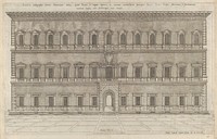 Speculum Romanae Magnificentiae: Exterior of the Farnese Palace, Antonio Lafréry by Nicolas Beatrizet