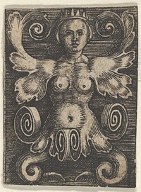 Vertical Panel with a Half-Length Female with Leaves as Arms