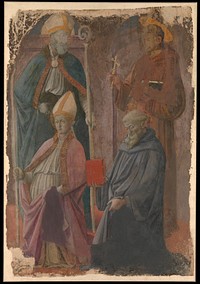 Saints Augustine and Francis, a Bishop Saint, and Saint Benedict by Fra Filippo Lippi