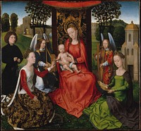 Virgin and Child with Saints Catherine of Alexandria and Barbara  by Hans Memling