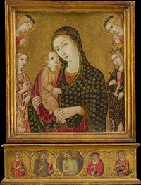 Madonna and Child with the Dead Christ, Saints Agnes and Catherine of Alexandria, and Two Angels by Sano di Pietro (Ansano di Pietro di Mencio)