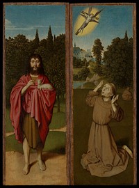 Saint John the Baptist; Saint Francis Receiving the Stigmata by Gerard David