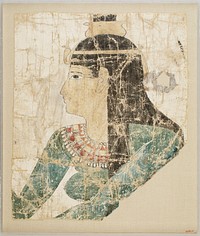 Painted Shroud Fragmentม Ptolemaic or Roman Period (1st century BC–1st century AD)