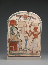 Stela with man offering to Re-Harakhty, unfinished, Third Intermediate Period (ca. 712&ndash;663 B.C.)