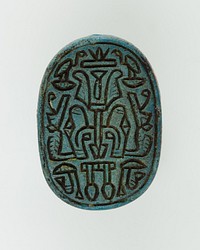 Scarab Inscribed with Hieroglyphs and Symbols