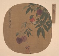 Bird on a Lychee Branch by Unidentified artist