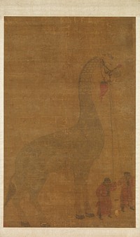 Giraffe with Two Keepers by Unidentified artist