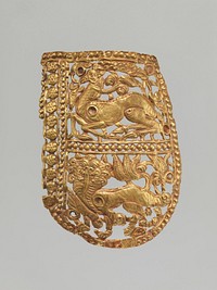 Clothing Plaque with Antelope and Tiger