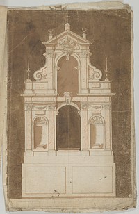 Design for an Altar with Red Marble to be set against a Wall