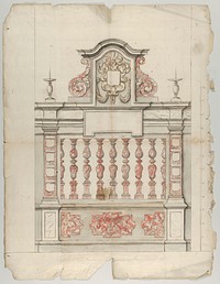 Design for a Choir Screen with a Tomb in Red-Gray Marble