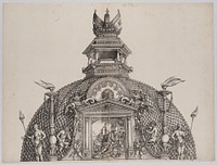 The Cupola and Imperial Crown on the Central Portal, from the Arch of Honor, proof, dated 1515, printed 1517-18 by Albrecht Dürer