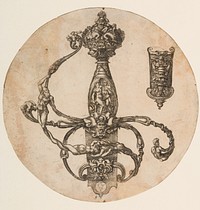 Design for a Rapier Hilt and Scabbard Chape by Pierre Woeiriot de Bouzey II