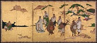 Meeting between Emperor Wen and Fisherman Lü Shang by Attributed to Kano Takanobu