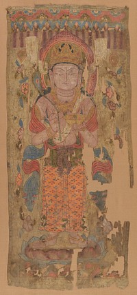 Banner with Bodhisattva, possibly Mahamayuri, China (Dunhuang area, Gansu Province)