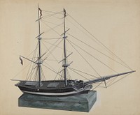 Model Brig (ca.1937) by William Kerby.  