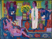 Modern Bohemia (1924) painting in high resolution by Ernst Ludwig Kirchner.  