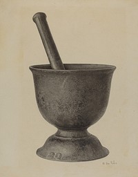 Mortar and Pestle (ca. 1941) by Maurice Van Felix.  