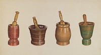 Mortar and Pestles (ca.1937) by Elizabeth Moutal.  