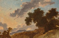 Mountain Landscape at Sunset (ca. 1765) by Jean Honoré Fragonard.  