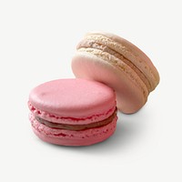 Two macarons collage element, isolated image psd