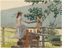 On the Stile (1878) by Winslow Homer.  