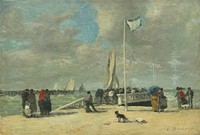 On the Jetty (  ca. 1869–1870) by Eugène Boudin.  