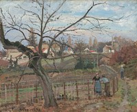 The Fence (1872) by Camille Pissarro.  