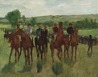 The Riders (ca. 1885) painting in high resolution by Edgar Degas.  