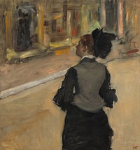 Woman Viewed from Behind (Visit to a Museum) (ca. 1879-1885) by Edgar Degas. 