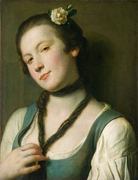 A Girl with a Flower in Her Hair (1760–1762) by Pietro Rotari.  