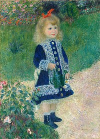 Pierre-Auguste Renoir's  A Girl with a Watering Can (1876) painting in high resolution 