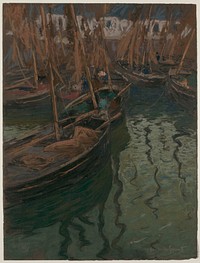 A Dock Harmony–Fishing Boats (1897) by Charles Fromuth.  