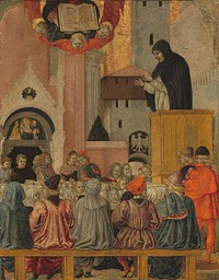 A Dominican Preaching (ca. 1470) by Agnolo degli Erri .  