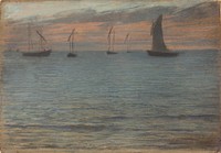 A Seascape at Sunset (1880s) by Ernest–Ange Duez.  