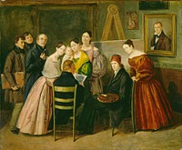 A Painter and Visitors in a Studio (ca. 1835) by Unknown 19th Century.  