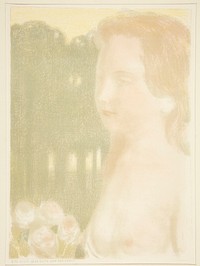 She was more beautiful than dreams (Elle etait plus belle que les reves) (1898) print in high resolution by Maurice Denis. Original from The Yale University Art Gallery. 