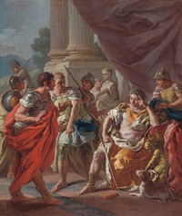 Alexander Condemning False Praise (1760s) by Francesco de Mura.  