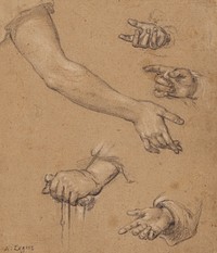 Studies of Hands; Alphonse Legros (1837-1911)