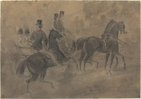 An Open Carriage painting in high resolution by Constantin Guys (1805&ndash;1892). 