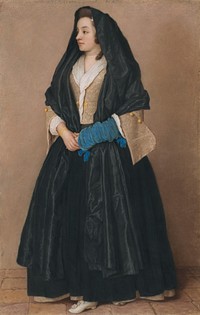 An Elegant Young Woman in Maltese Costume (ca. 1744) by Jean–étienne Liotard.  